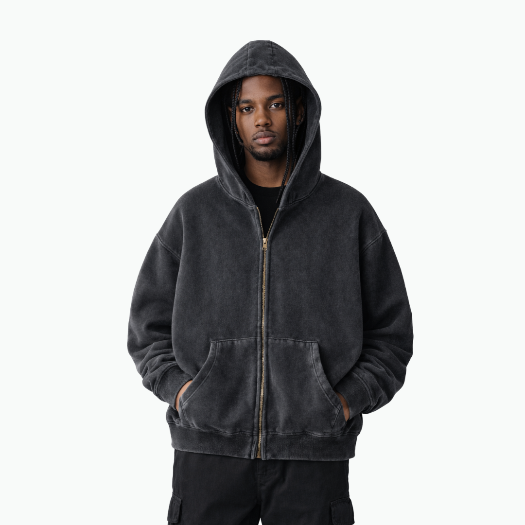 ZIP WASH HOODIE
