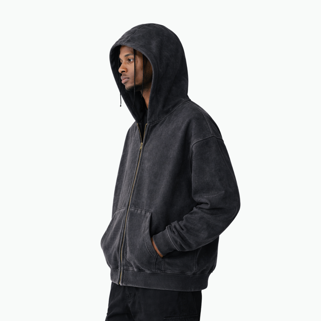 ZIP WASH HOODIE