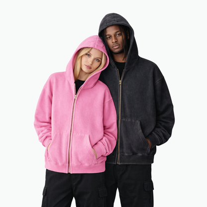 ZIP WASH HOODIE